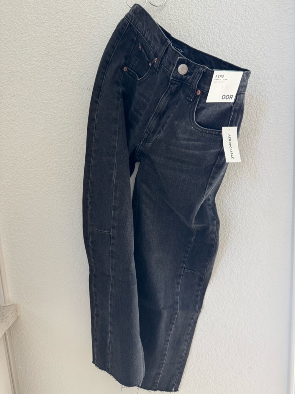 Aéropostale Washed Black High-Rise Barrel Jeans